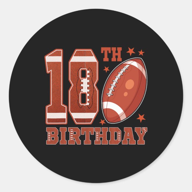 Sticker Rond 18e anniversaire Football Thème 18 ans Naissance d (Devant)