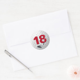 Sticker Rond 18e anniversaire Golf Ball Design