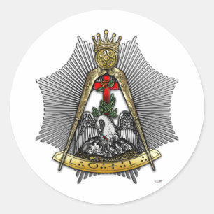 Sticker Rond 18ème Degré : Chevalier de la Croix Rose