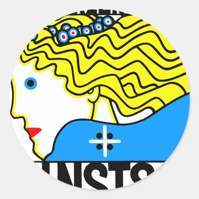 Sticker Rond 1908 Vienne Art Nouveau Salon Art Nouveau Maiden (Devant)