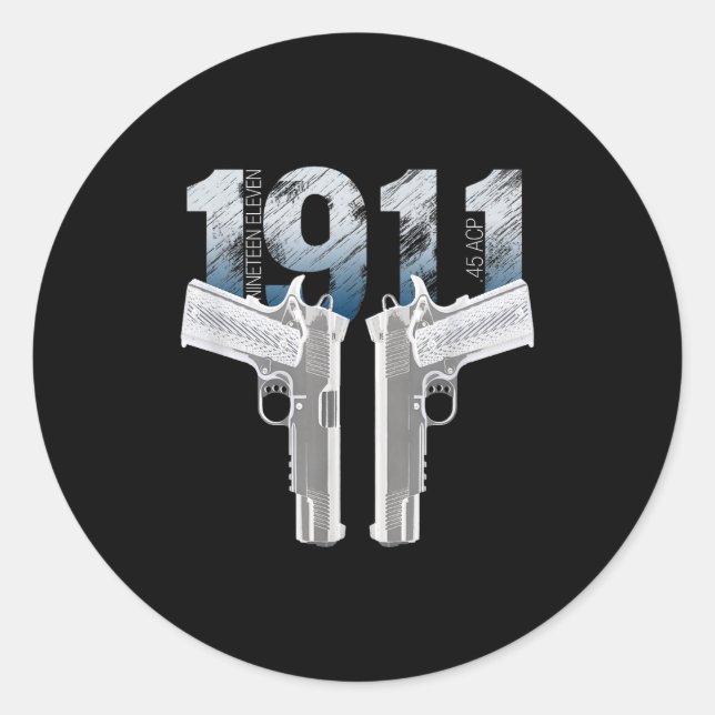 Sticker Rond 1911 Handgun Pro Gun 2nd Amendment Gift  (Devant)