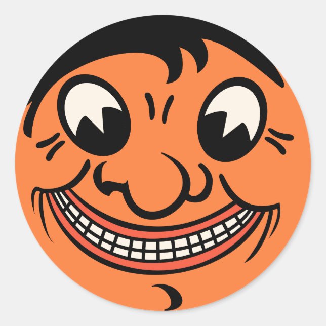 Sticker Rond 1920 Vintage Halloween Jack O'Lantern Face (Devant)