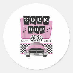 Sticker Rond 1950 Sock Hop Dance Costume Retro les années 50 Ro