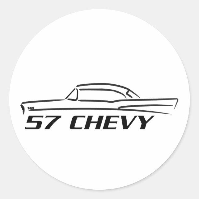 Sticker Rond 1957 Chevy Hard Top Type (Devant)