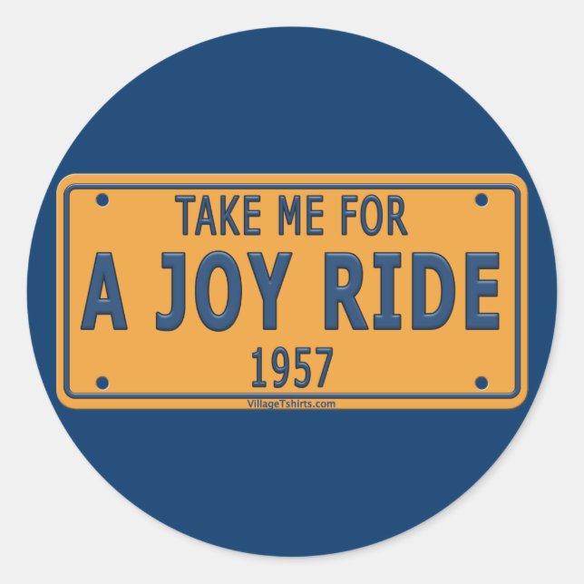 Sticker Rond 1957 Joy Ride Car (Devant)