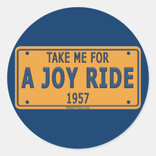 Sticker Rond 1957 Joy Ride Car