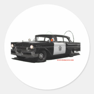 Sticker Rond 1957-mercure-monterey-voiture-patrouille routière