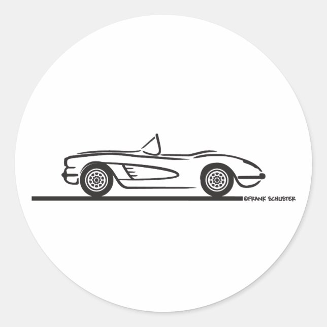 Sticker Rond 1959 1960 Chevrolet Corvette (Devant)