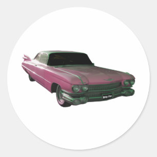 Sticker Rond 1959 Caddilac Big Pink Fins