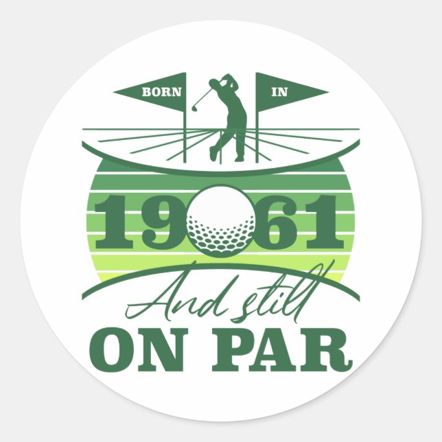 Sticker Rond 1961 60e anniversaire de golf Lover (Devant)