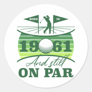 Sticker Rond 1961 60e anniversaire de golf Lover