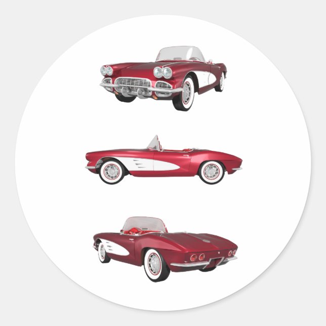 Sticker Rond 1961 Corvette C1 : (Devant)