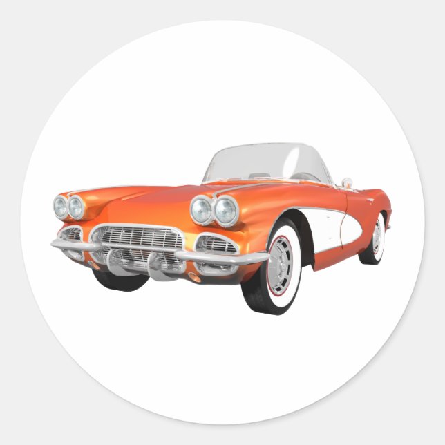Sticker Rond 1961 Corvette C1 : Orange Finish : (Devant)