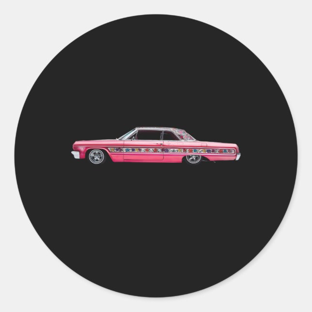 Sticker Rond 1964 Rose tzigane Impala Low Rider Kustom Lead Sle (Devant)