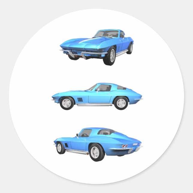 Sticker Rond 1967 Corvette C2 : (Devant)