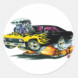 Sticker Rond 1968-1970 Nova Black Flames