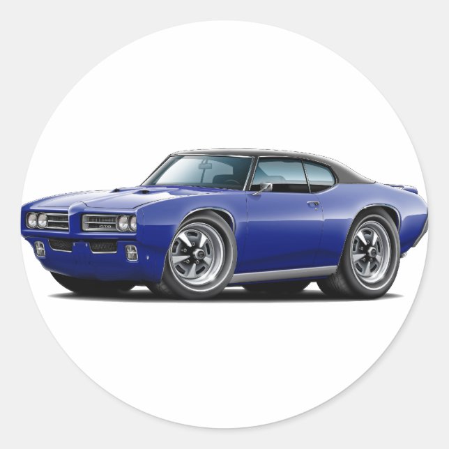 Sticker Rond 1968-69 GTO Dk Blue-Black Top Car (Devant)