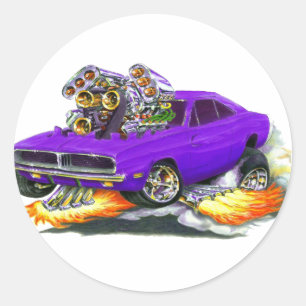 Sticker Rond 1968-70 Chargeur Purple Car