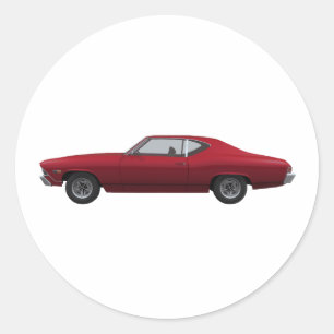 Sticker Rond 1968 Chevelle SS : Candy Apple Finish