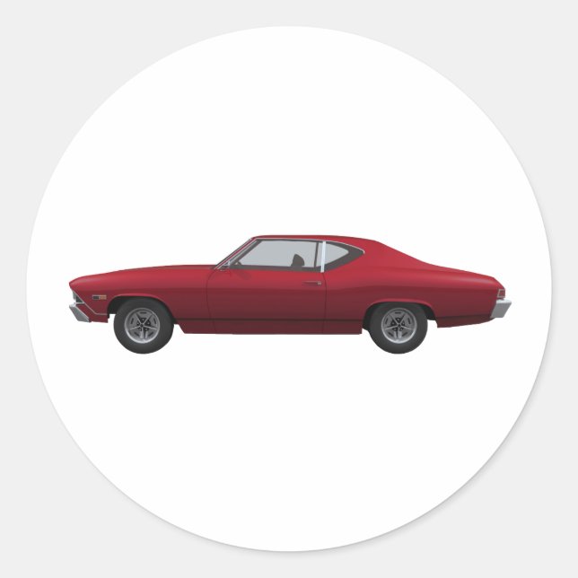 Sticker Rond 1968 Chevelle SS : Candy Apple Finish (Devant)