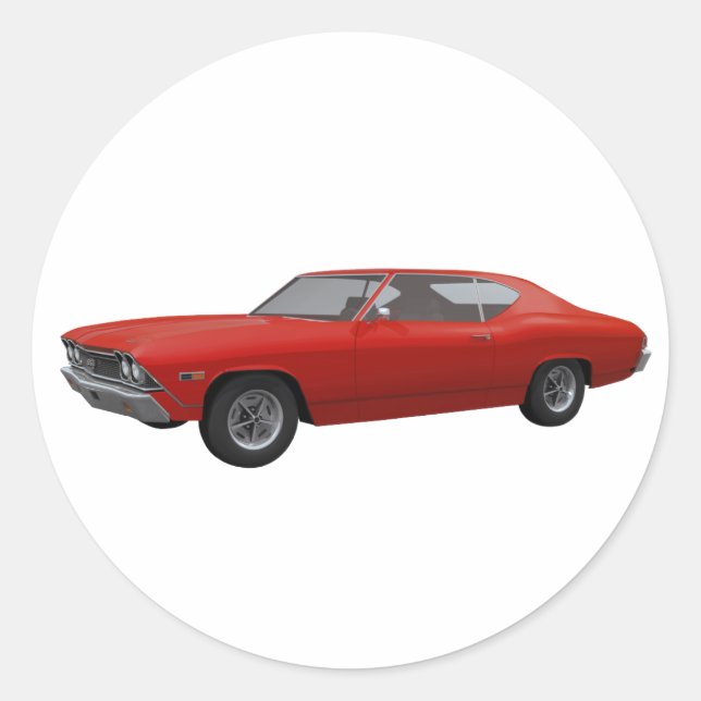 Sticker Rond 1968 Chevelle SS : Finition rouge (Devant)