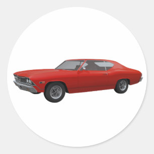 Sticker Rond 1968 Chevelle SS : Finition rouge