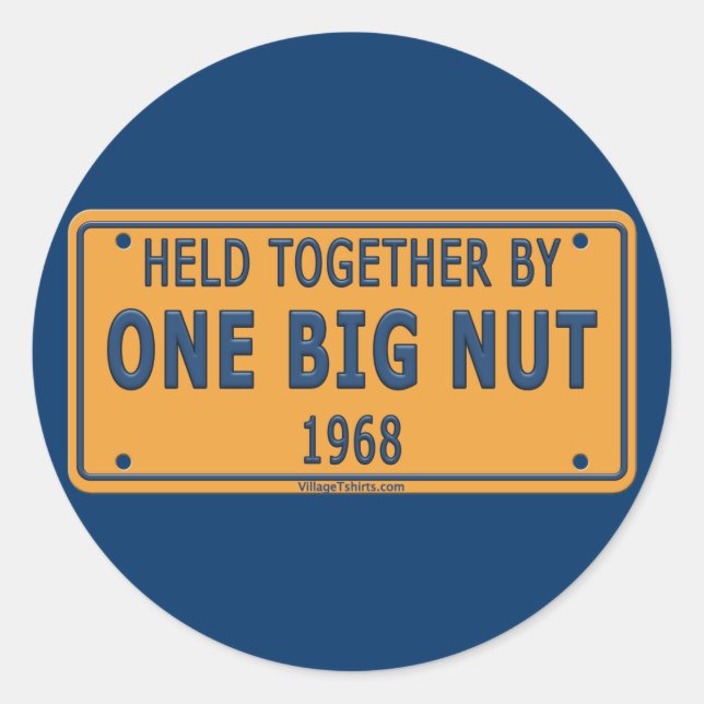Sticker Rond 1968 Un Gros Nut De Voiture (Devant)