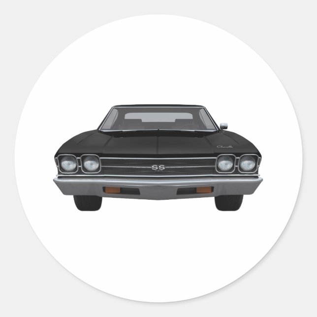 Sticker Rond 1969 Chevelle SS : Finition noire (Devant)