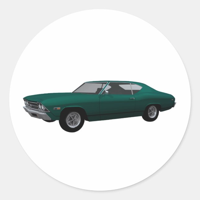 Sticker Rond 1969 Chevelle SS : Finition verte (Devant)