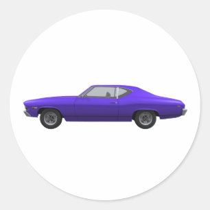 Sticker Rond 1969 Chevelle SS : Finition violette