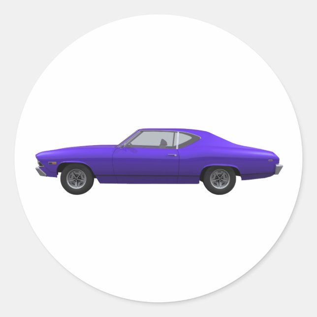 Sticker Rond 1969 Chevelle SS : Finition violette (Devant)
