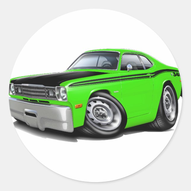 Sticker Rond 1970-74 Duster 340 Lime Car (Devant)