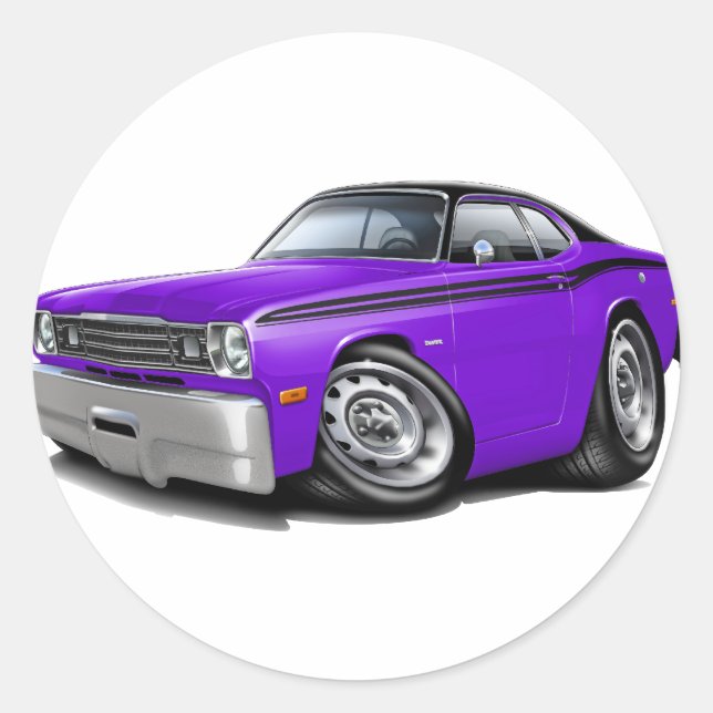 Sticker Rond 1970-74 Duster Purple-Black Top Car (Devant)