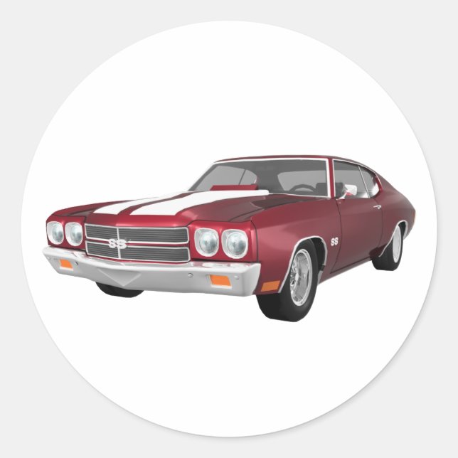 Sticker Rond 1970 Chevelle SS : Candy Apple Finish : (Devant)