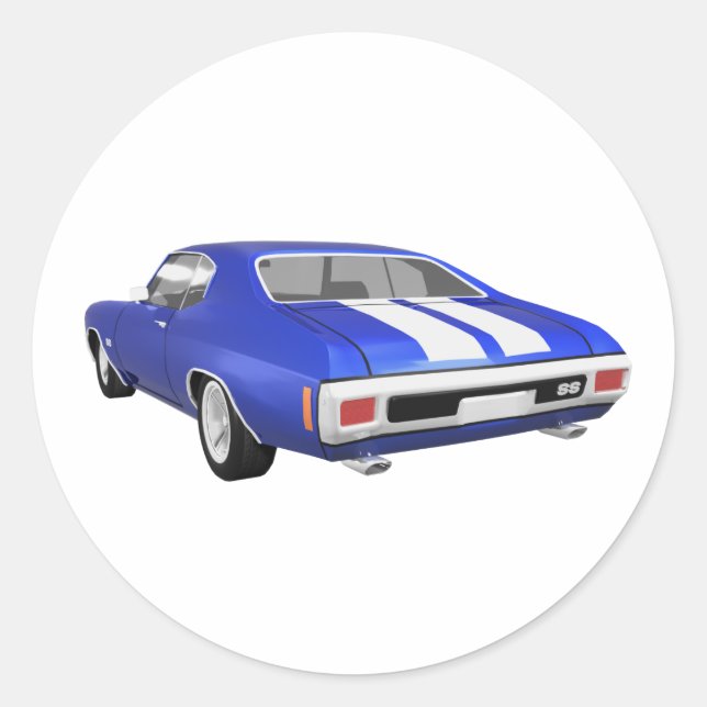 Sticker Rond 1970 Chevelle SS : Finition bleue : (Devant)