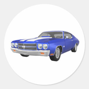 Sticker Rond 1970 Chevelle SS : Finition bleue :