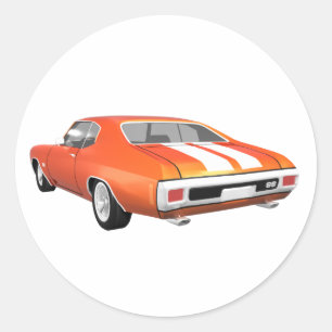 Sticker Rond 1970 Chevelle SS : Orange Finish :
