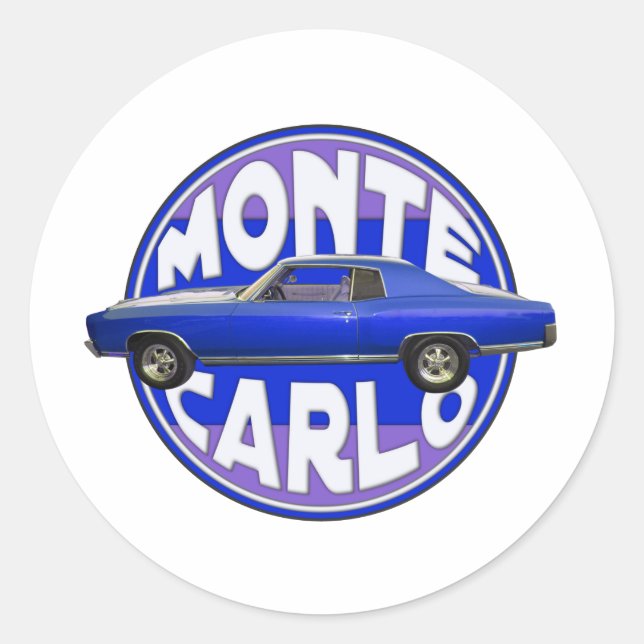 Sticker Rond 1970 monte carlo minuit bleu (Devant)