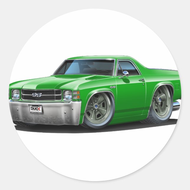 Sticker Rond 1971-72 Camion vert El Camino (Devant)