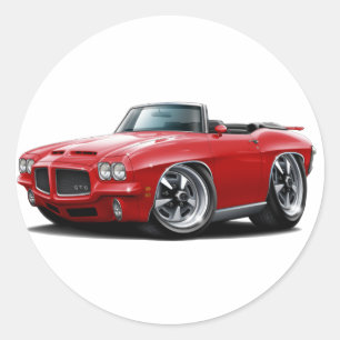 Sticker Rond 1971-72 convertible rouge de GTO