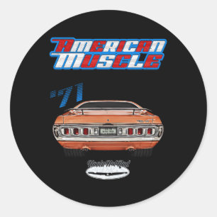 Sticker Rond 1971 Chargersuper Beehot Rodmuscle Carmagnumwedger