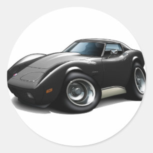 Sticker Rond 1973-76 Corvette Black Car