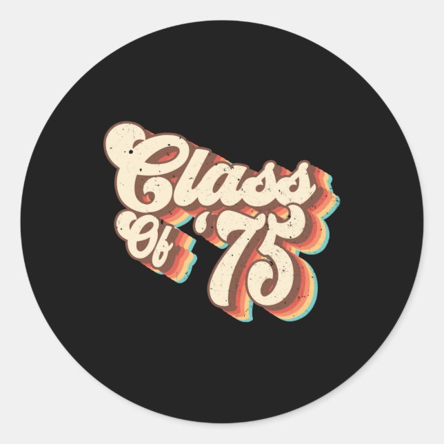 Sticker Rond 1975 Cl Réunion Rétro Cl De 75 Lycée (Devant)