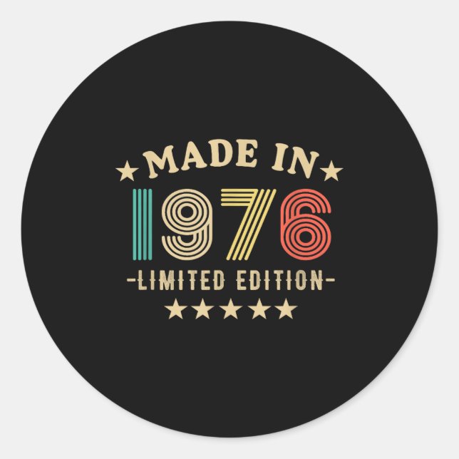 Sticker Rond 1976 50th Birthday,50th 2026 For Him, Dad,father's (Devant)