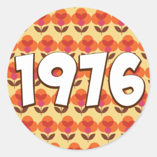 Sticker Rond 1976 vintage