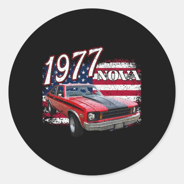 Sticker Rond 1977 77 Nova 2 Ss 4 juillet American (Devant)