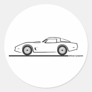 Sticker Rond 1980-82 Chevrolet Corvette