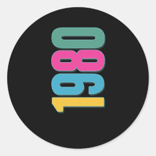 Sticker Rond 1980 La Meilleure Décennie