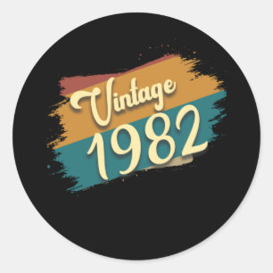 Sticker Rond 1982 vintage