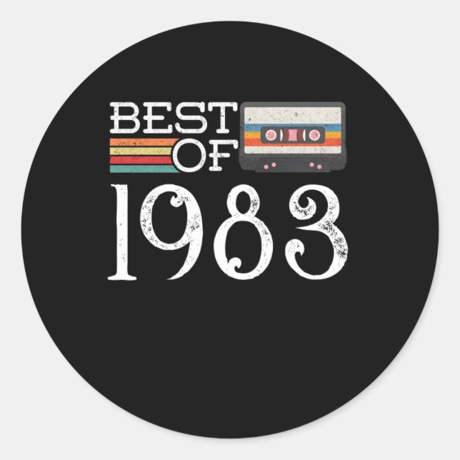 Sticker Rond 1983 Vintage 37 e Anniversaire Cadeau (Devant)